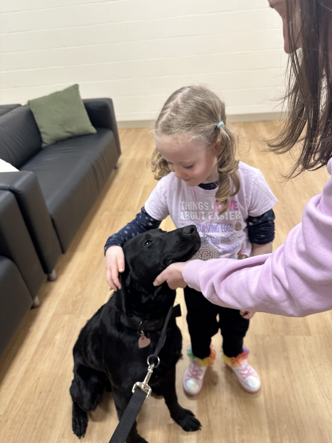 Therapy dog engagement during public outreach and wellness support